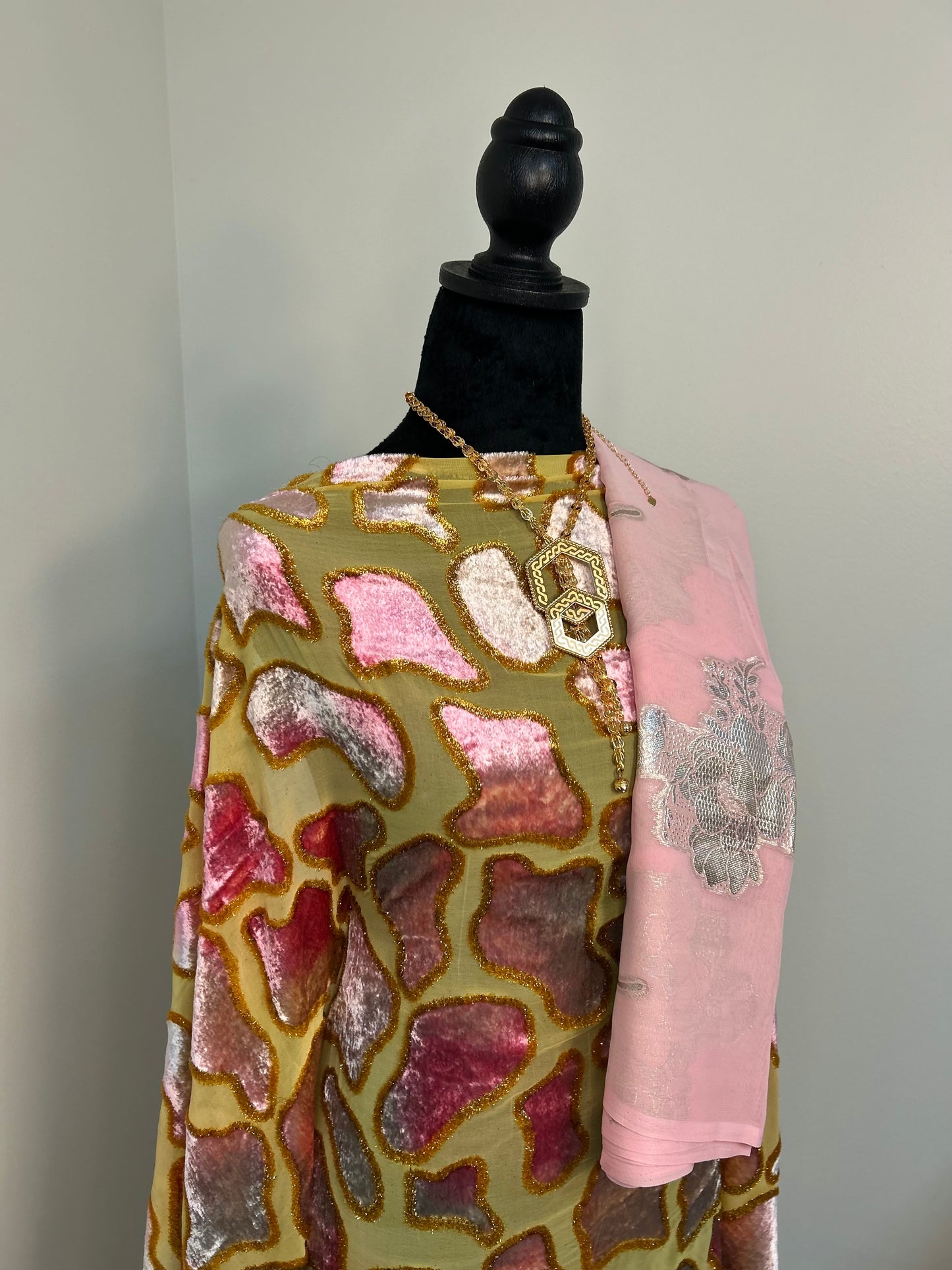 Yellow and Pink Shimmer Maqbal Dirac Set