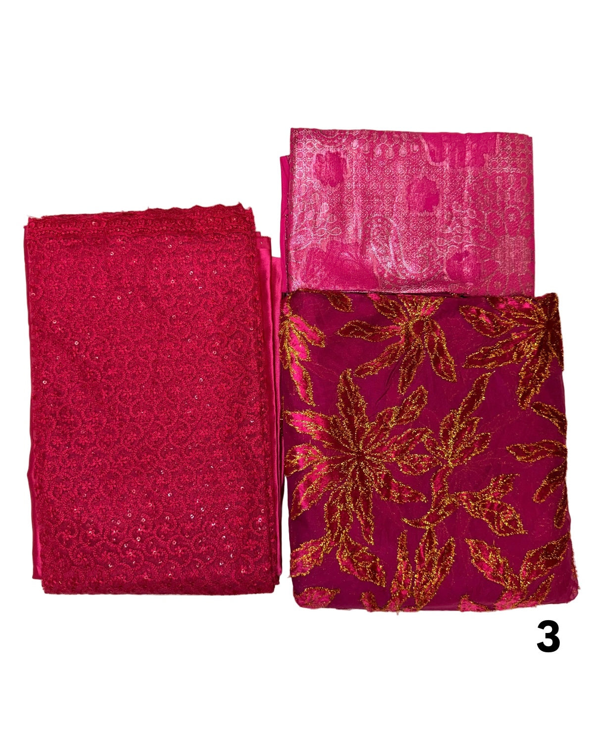 Hot Pink and Gold Hibiscus Maqbal Dirac Set
